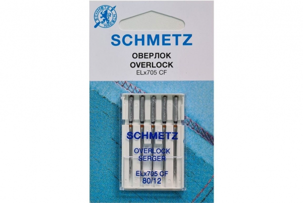 Иглы Schmetz для оверлока ELx705 CF №80, 5 шт в Емве